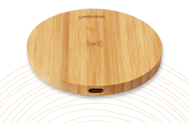 W7 OLIVE 15 Watt Round Wireless Bamboo Charger