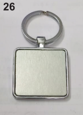 K26 keychain with unique design and metallic square frame