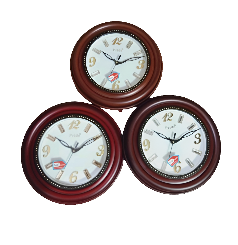WCD108Delux Retail Designer Wall Clock Silent Quartz Movement Clock for Home, Office, Living Room, Bedroom.(Brown Rad)