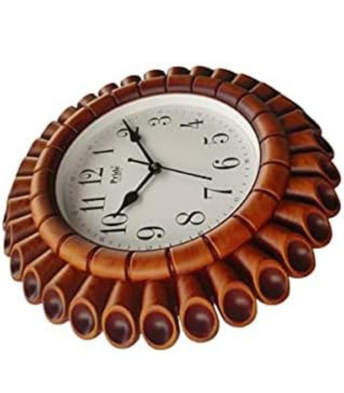 WC09877 wooden Round Wall Clock with Glass for Home/Living Room/Bedroom/Kitchen/Office
