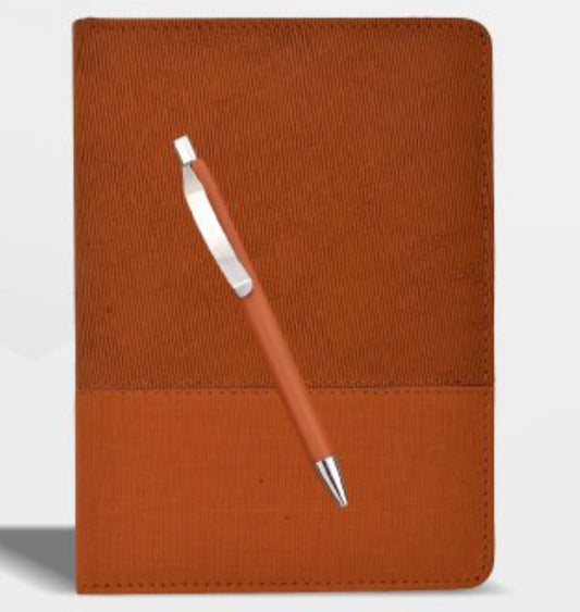 DRY166 Dual Brown With Pen 192 Pages | Non Dated | A5 Size