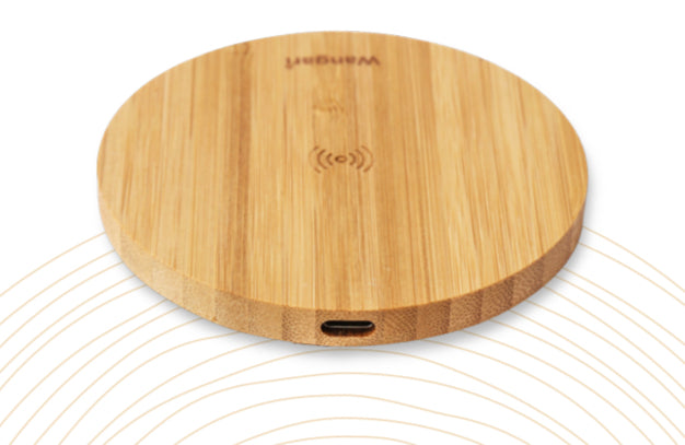 W7 OLIVE 15 Watt Round Wireless Bamboo Charger