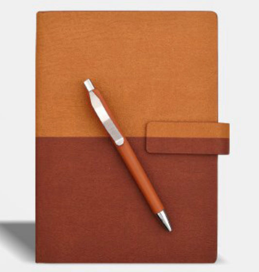 DRY173 Dual Brown-Tan With Pen 192 Pages | Non Dated | A5 Size