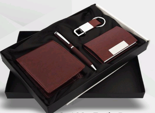 CSPCKW132 ESTILO BROWN PEN,CARDHOLDER,KEYCHAIN AND WALLET COMBO UNIQUE COLOUR