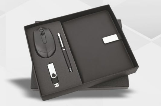 CSMPNM262 Black 4 in 1 Mouse Set | Wireless Bluetooth Mouse, 32GB Pendrive, Notebook, Metal Pen Set