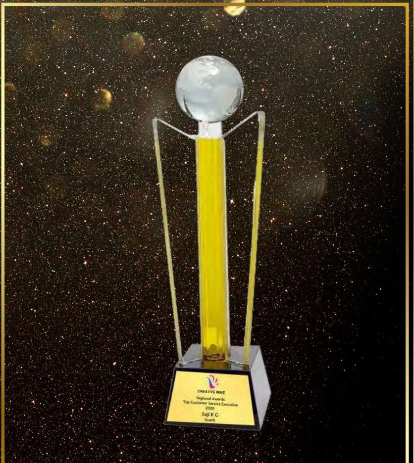 PC531-Personalized Optic Crystal Award Trophy - For Employee Recognition, Corporate Gifting, Award Shows, Sports Event, Competition, Students Reward