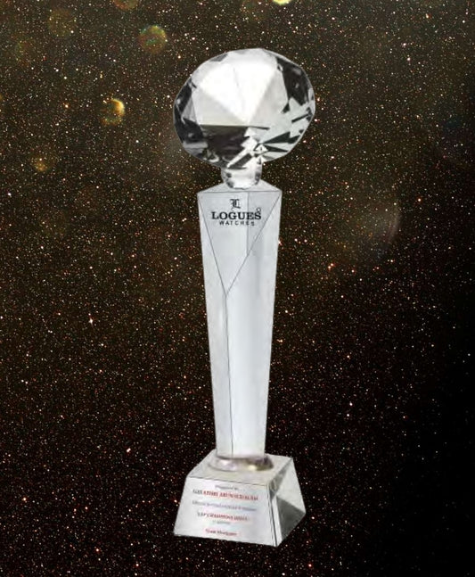 PC136-(8 inches)-crystal diamond trophy