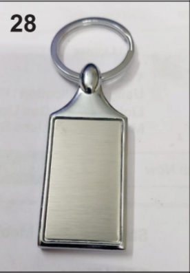 K28 keychain with unique design and metallic frame