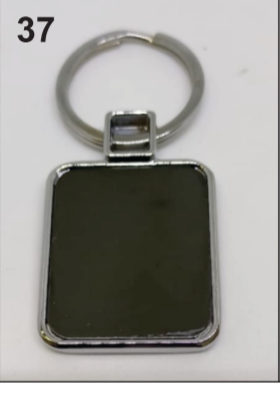 K37 keychain with unique design and metallic frame customizable