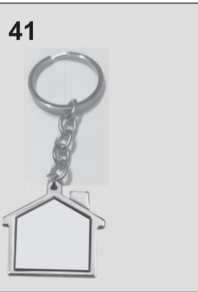 K41 keychain with very unique design of home. Metallic.