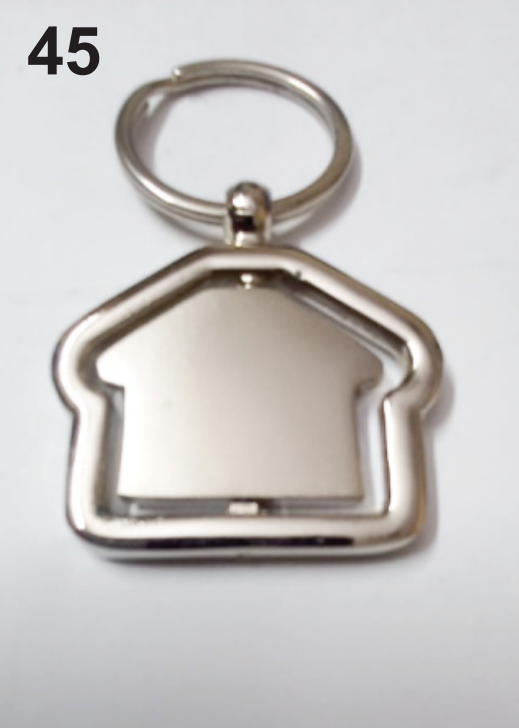 K45 metallic keychain with unique design.