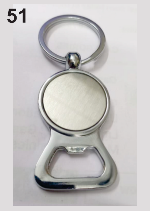 K51 metallic keychain with unique design and light weight. Bottle opener keychain.