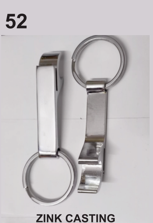 K52 metallic keychain with unique design and light weight. Bottle opener keychain.