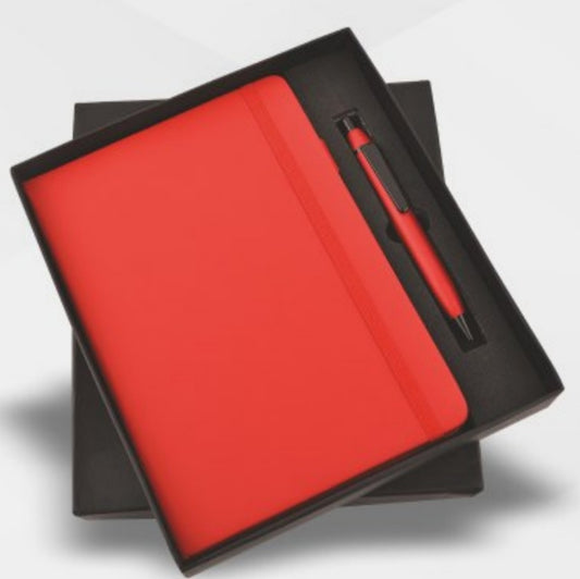 CSDP139 Red Elastic Pen & Diary With Unique Colour.