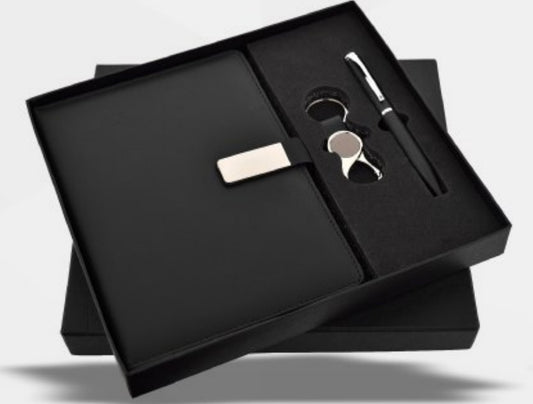 CSPDK229 Diary 3 in 1 set Black ,Pen, Diary & Keychain Combo Sets.