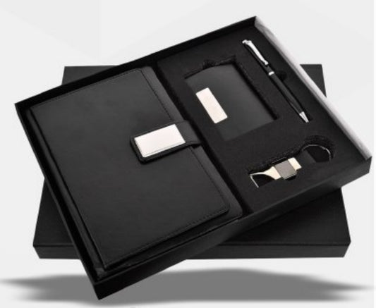 CSPDK230 Diary 4 in 1 set Black ,Pen, Diary, Cardholder & Keychain Combo Sets.