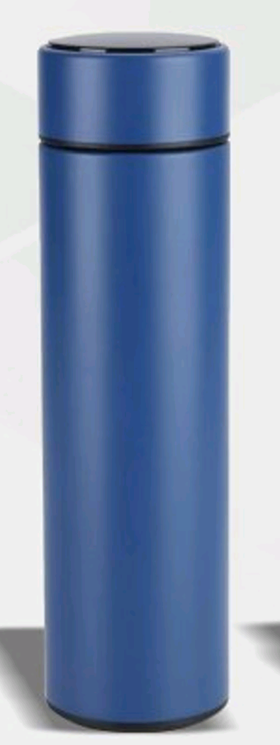 WBL05 blue temperature bottle with led screen.