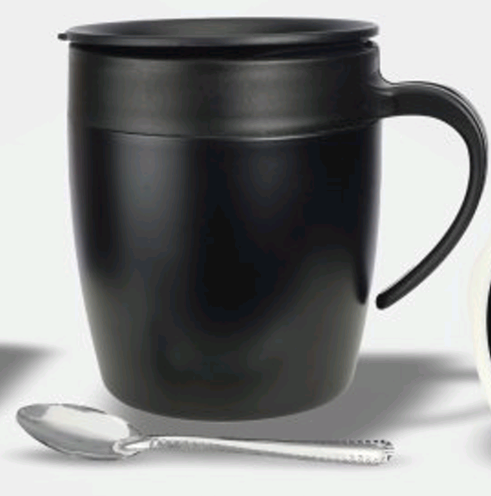 MGV18 VACUUM MUG WITH LID & STEEL SPOON CAP:250ML