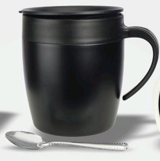 MGV18 VACUUM MUG WITH LID & STEEL SPOON CAP:250ML