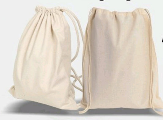 DSBW01 Drawstring bag white