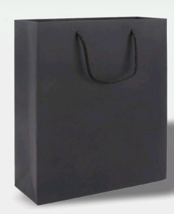 PBBL08 Paper Bag Large Black 16x12x4Inches