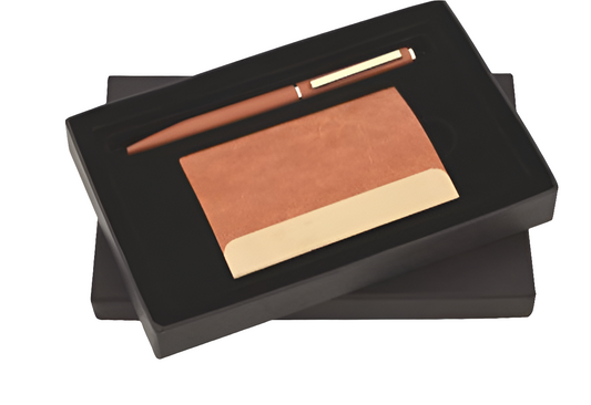 CSPCBR247 Pen & Cardholder Combo Matte Brown colour.