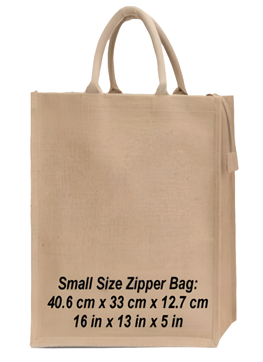 JBZS04 Jute Bag zipper small size