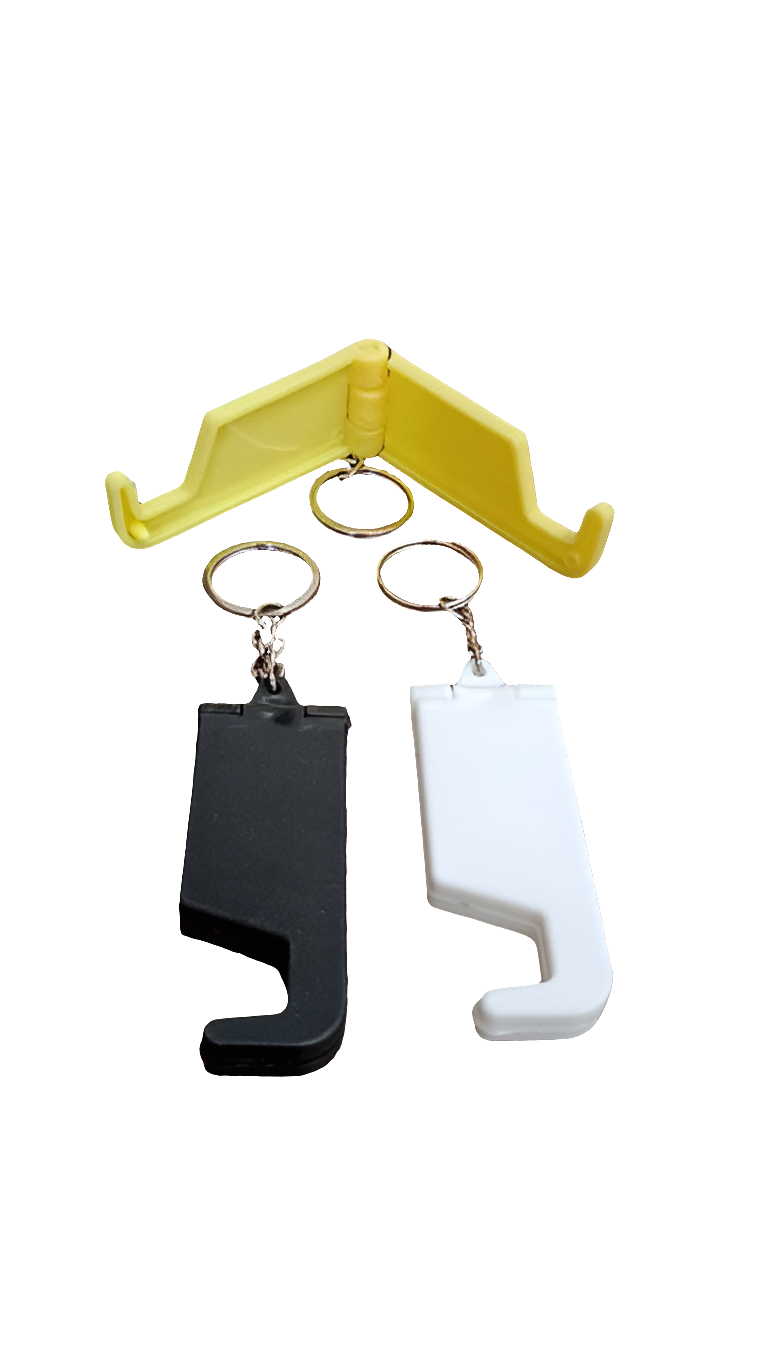 KP1001 Plastic keychain with mobile stand