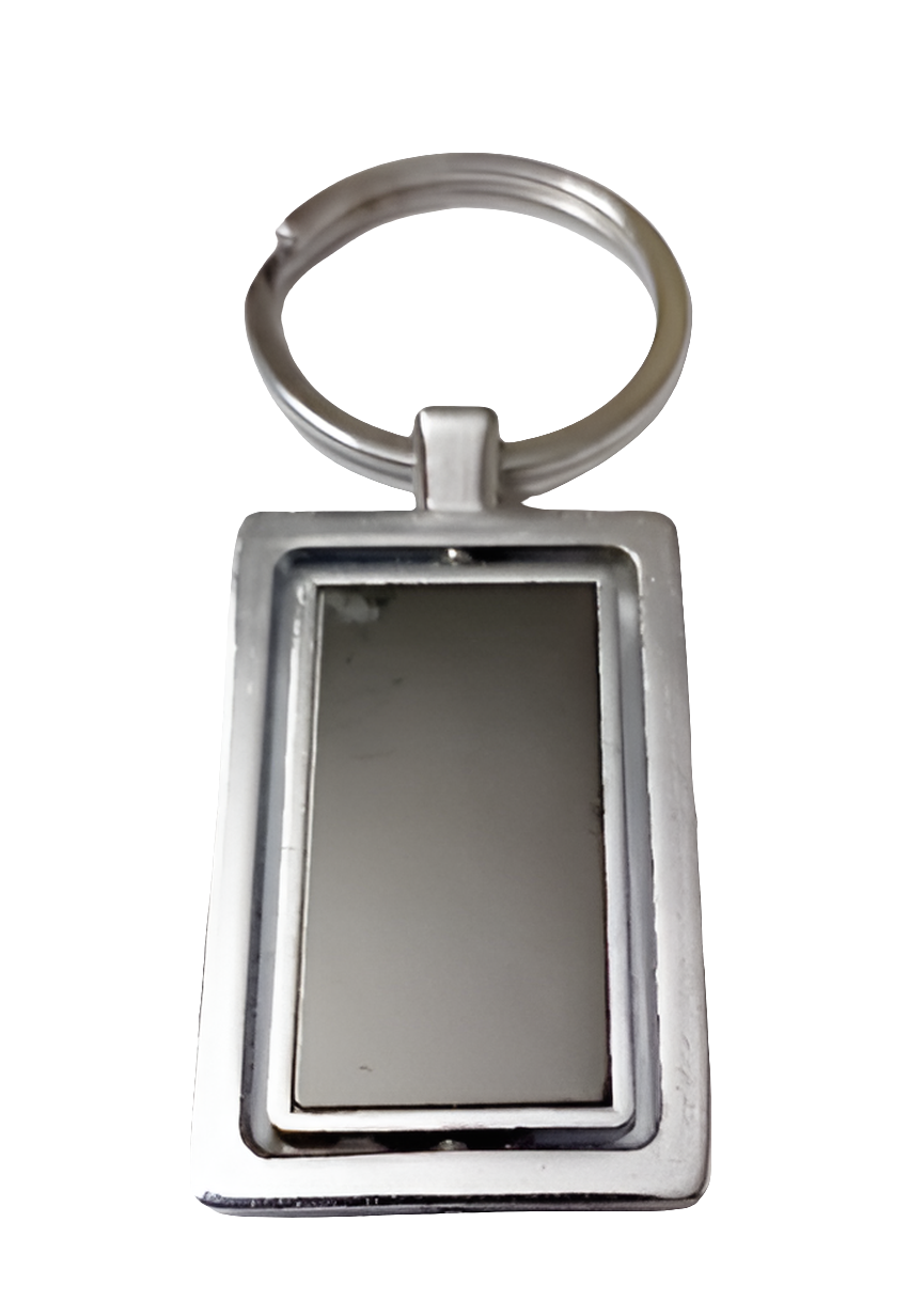 K02 keychain Silver metal Rectangular.