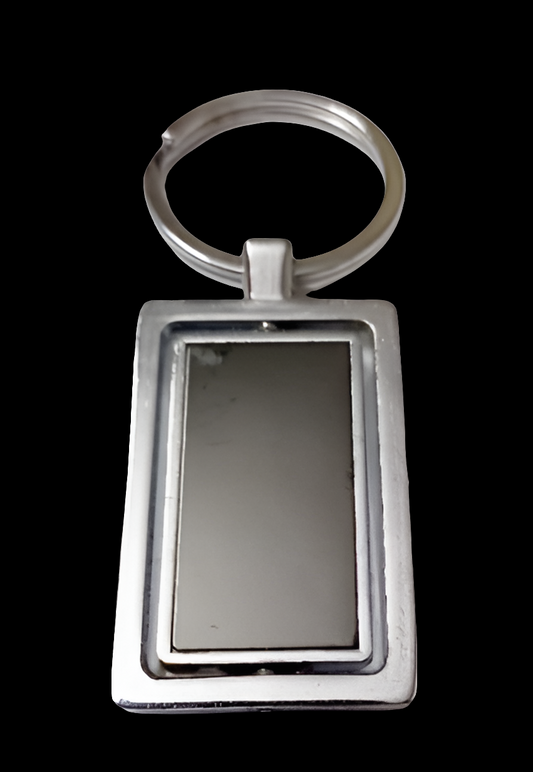 K02 keychain Silver metal Rectangular.