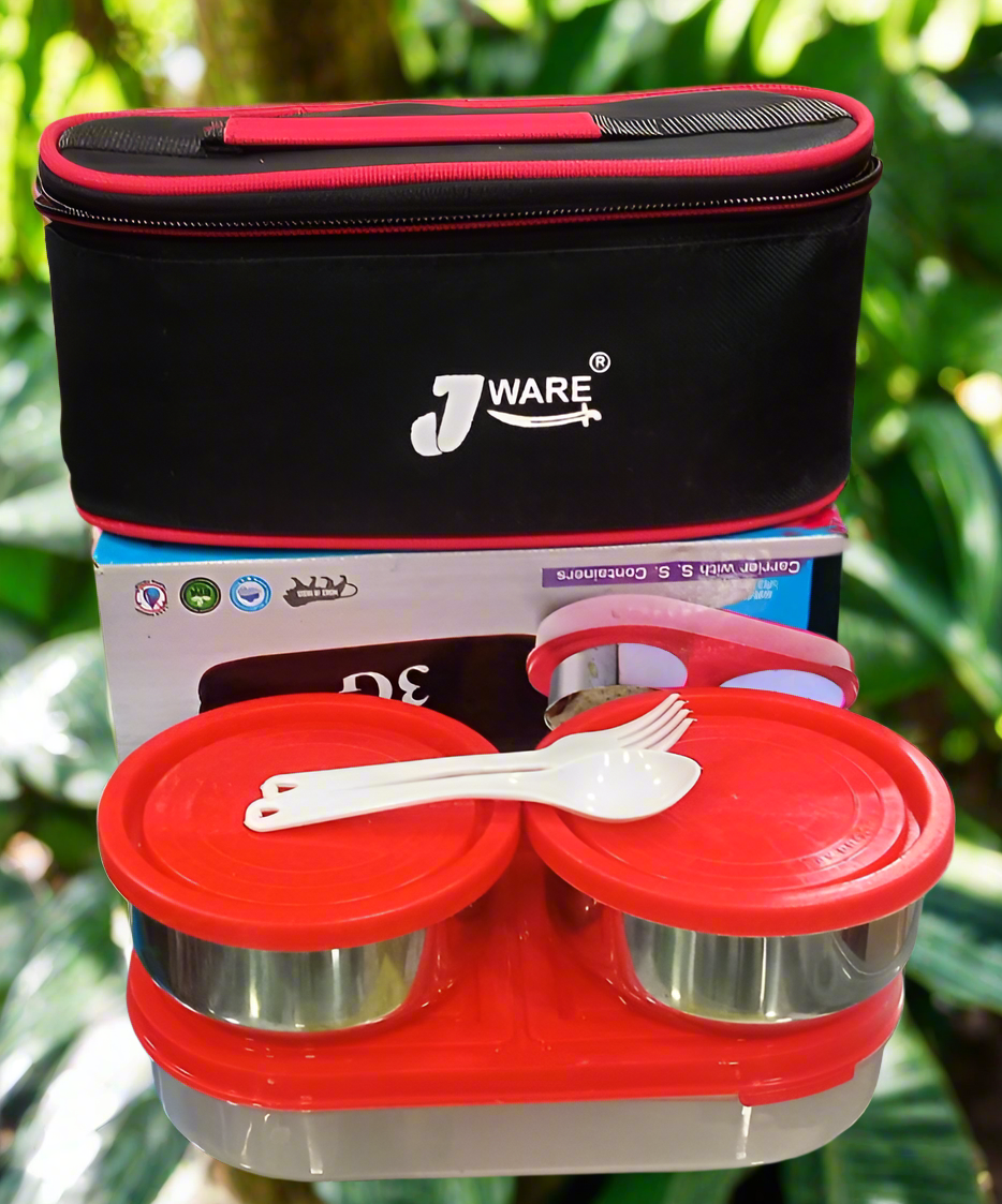 LB01 Lunch Box Tiffin 1 Big 2 Small Set