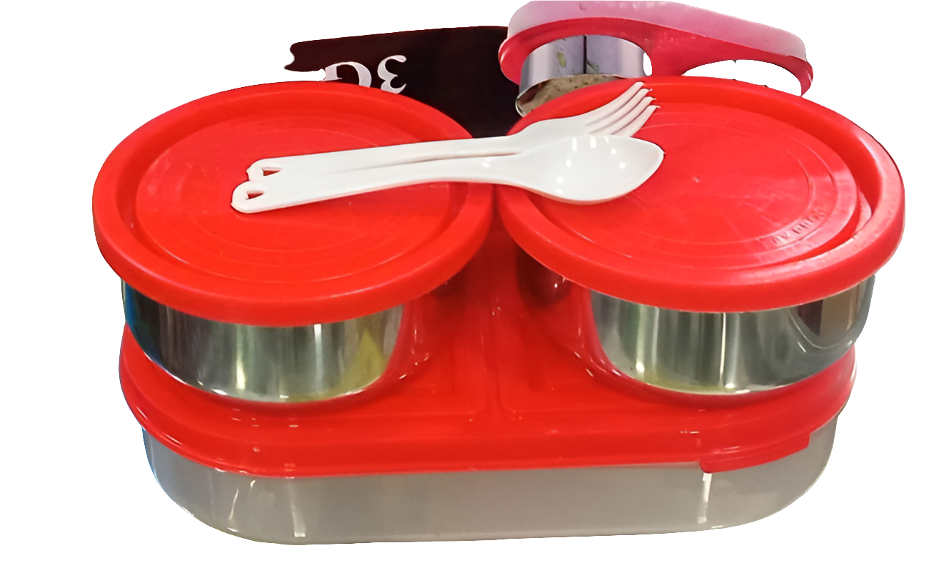 LB01 Lunch Box Tiffin 1 Big 2 Small Set