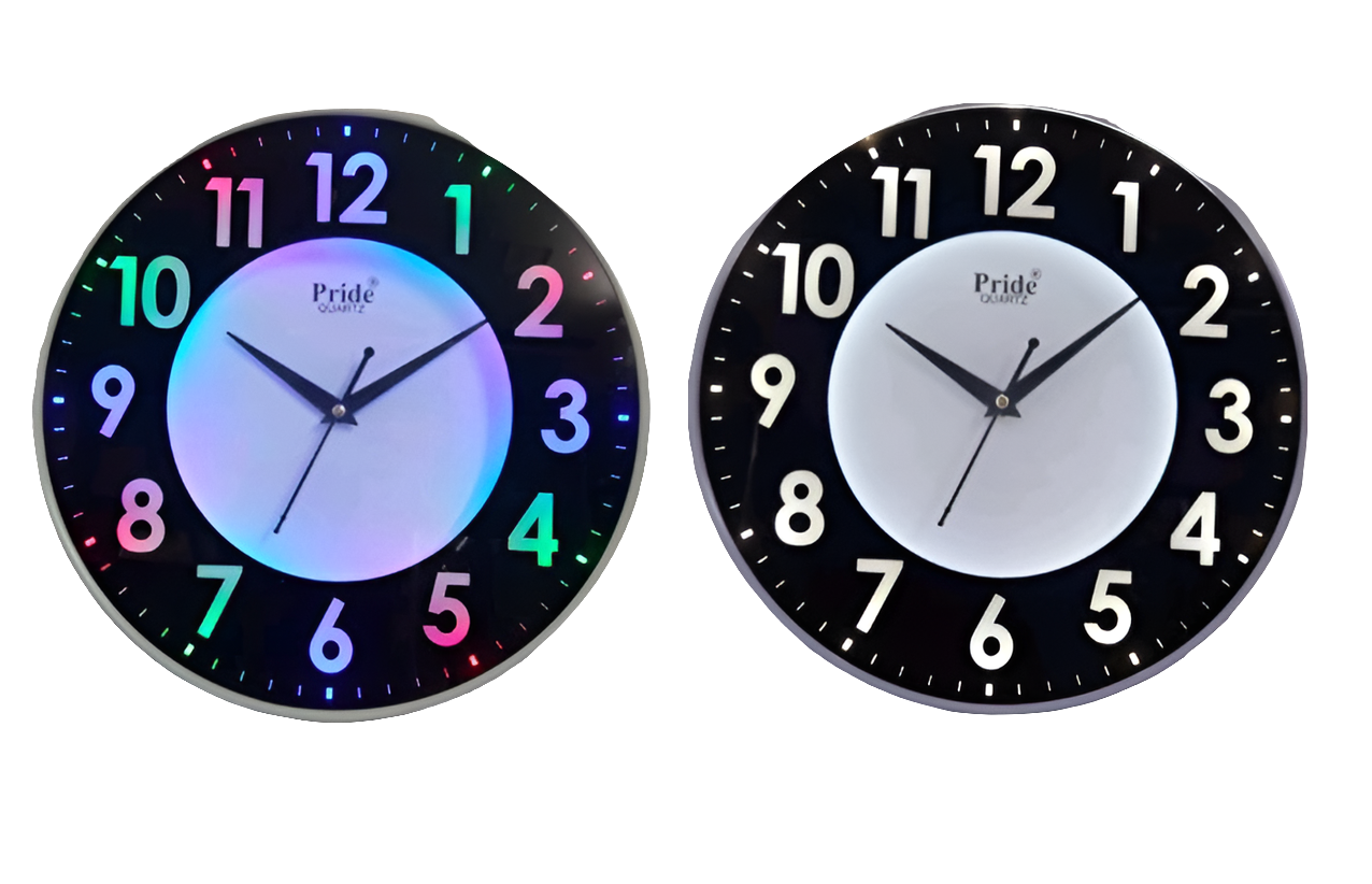 WCL494 lights Designer Wall Clock Quartz Movement Clock for Home, Office, Living Room, Bedroom.(Black & white)