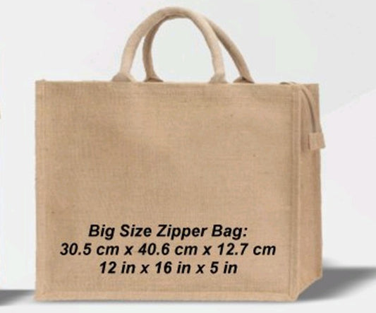 JBZB05 Jute Bag zipper Big size