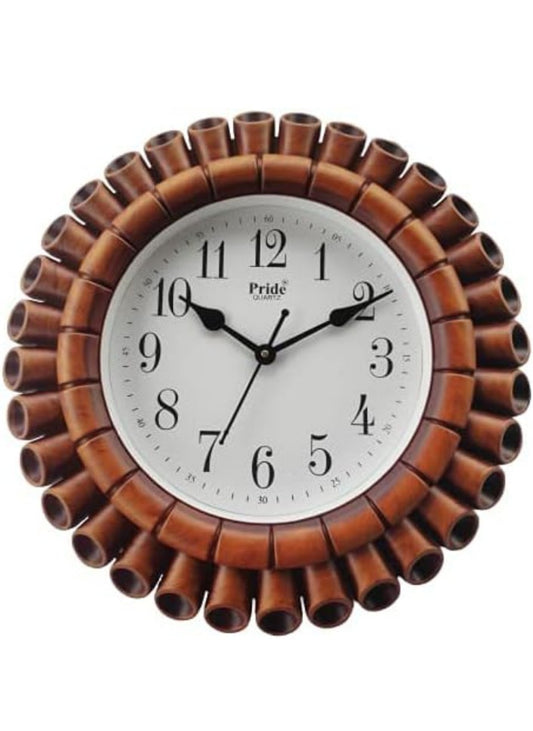 WC09877 wooden Round Wall Clock with Glass for Home/Living Room/Bedroom/Kitchen/Office