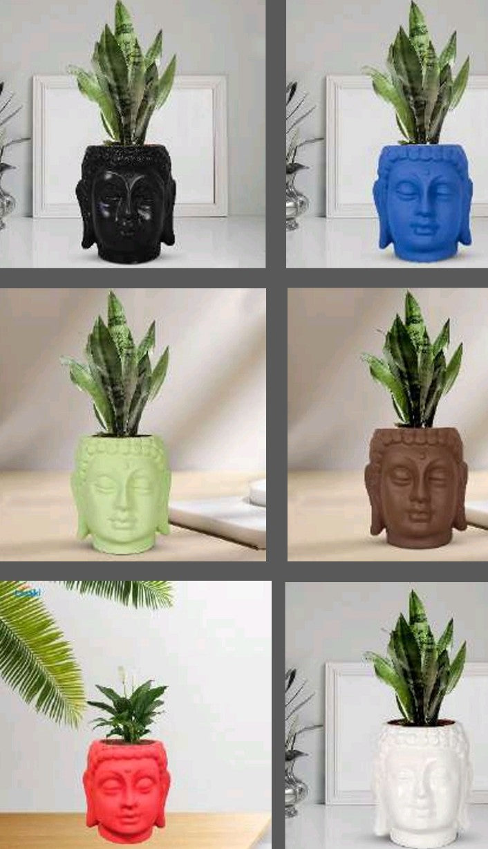 PCP10 Ceramic pot Buddha 3.5Inch Table Top Planters pot multicolour